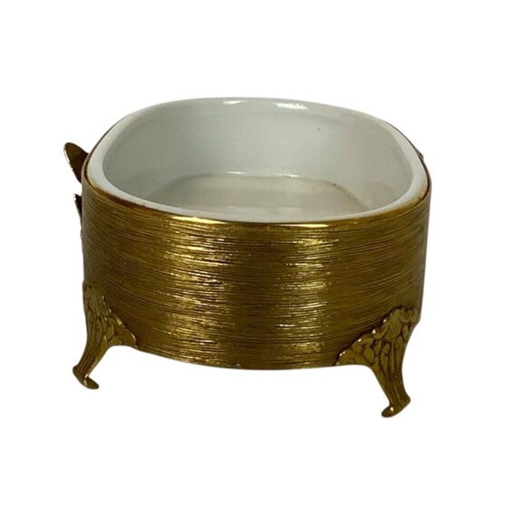 Vintage Stylebuilt 3-Piece Gold Plated Butterfly Bath Set Tissue Box Soap Lotion - Picture 11 of 16